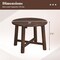 Round Wooden Side Table Fir Wood Patio End Table Brown Rustic
